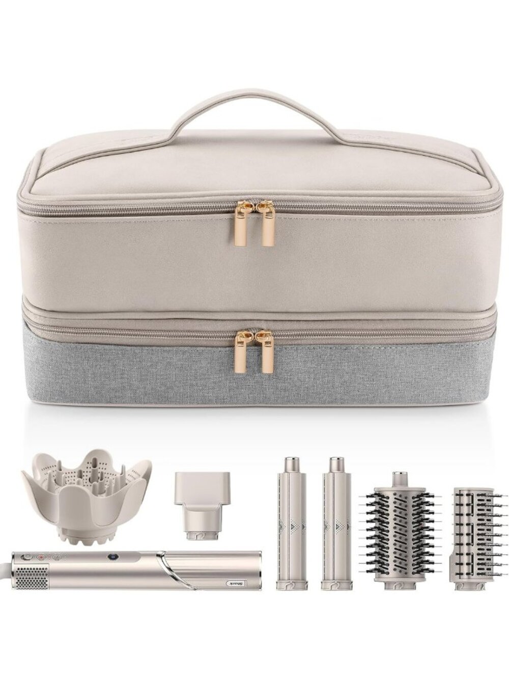 Travel Hair Dryer Case - Double-Layer Storage Bag for Styling Tools